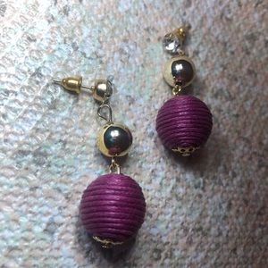 Purple Twine Wrapped Earrings